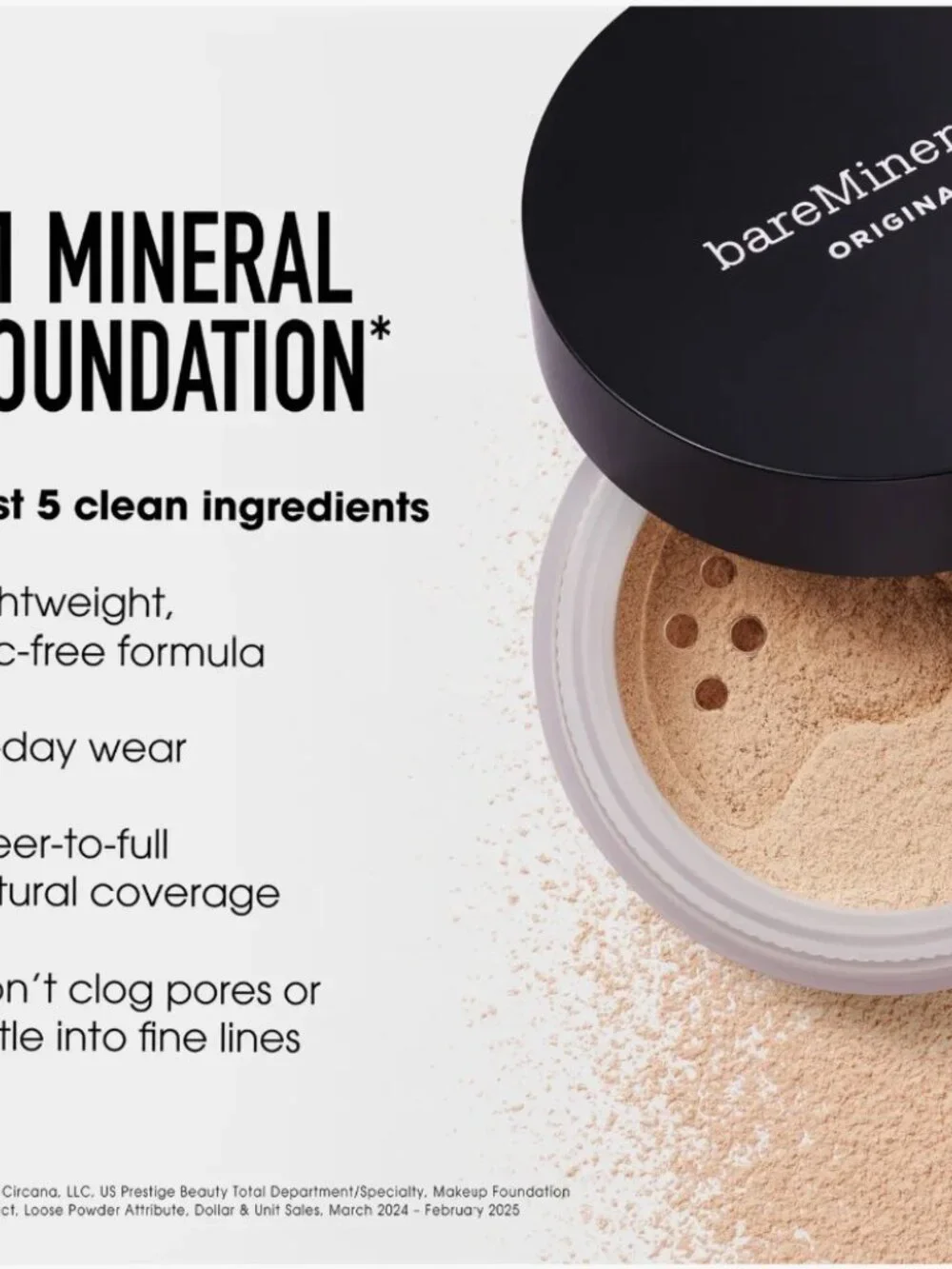 bareMinerals Original Powder Foundation SPF15 ~ Fair 01 (Porcelain) 8g/Mini NIB